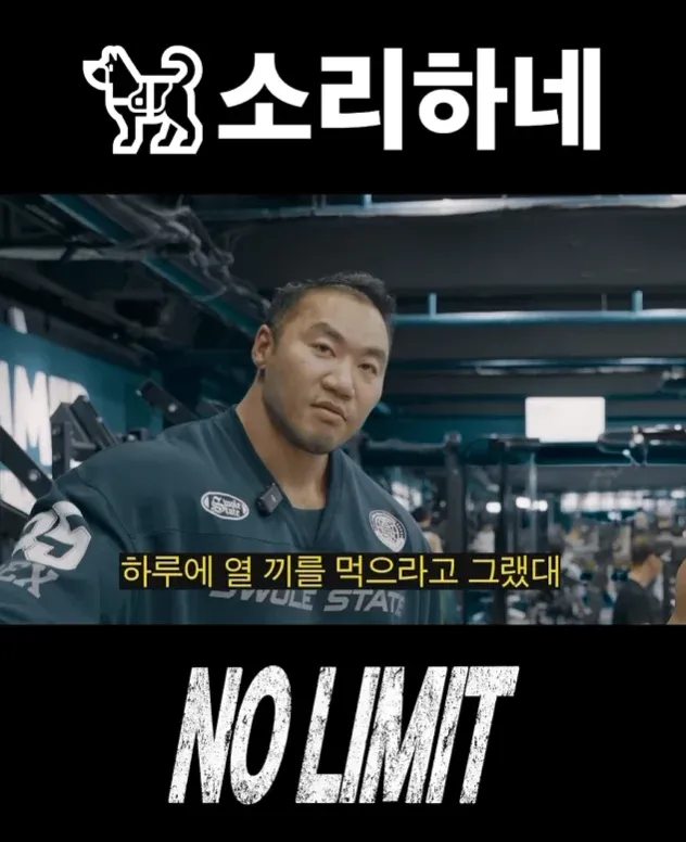 “하루에 열 끼를 먹으라고 그랬대”라는 문구와 NO LIMIT 로고.