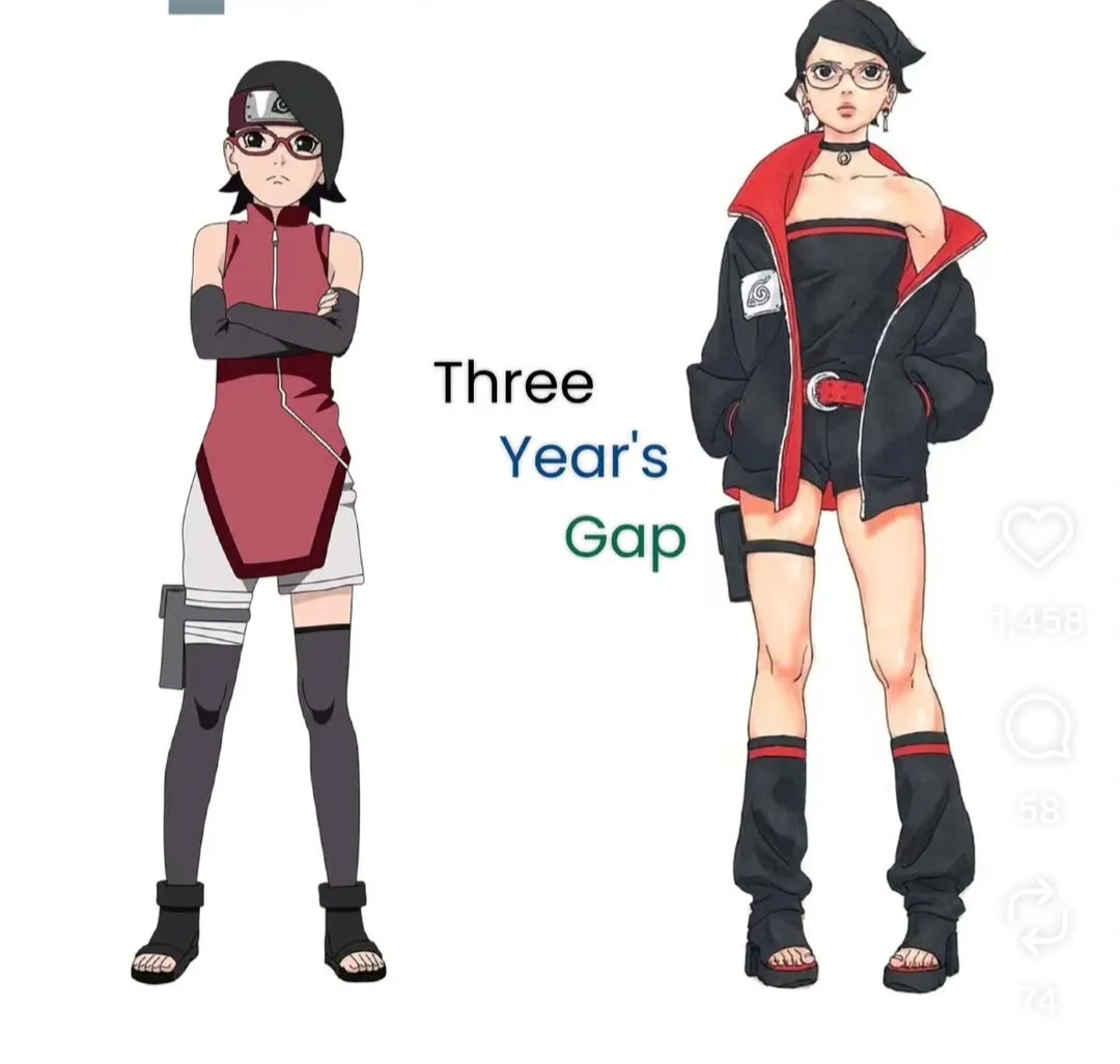 Three Year's Gap 문구가 있는 나루토·보루토 비교 썸네일