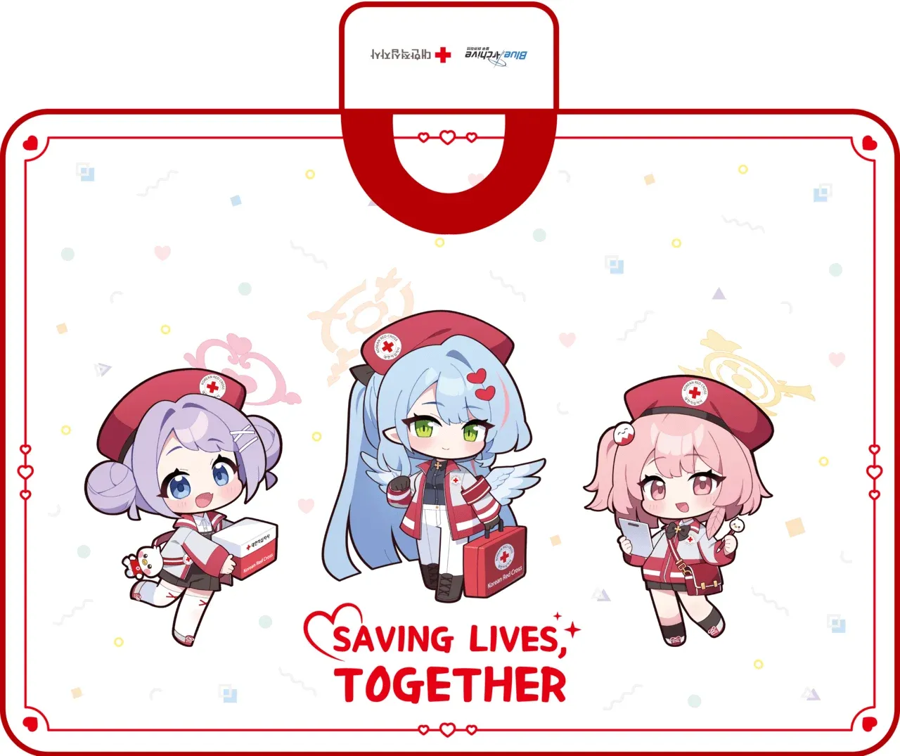 ‘SAVING LIVES, TOGETHER’ 문구가 적힌 서브컬처 콜라보 굿즈