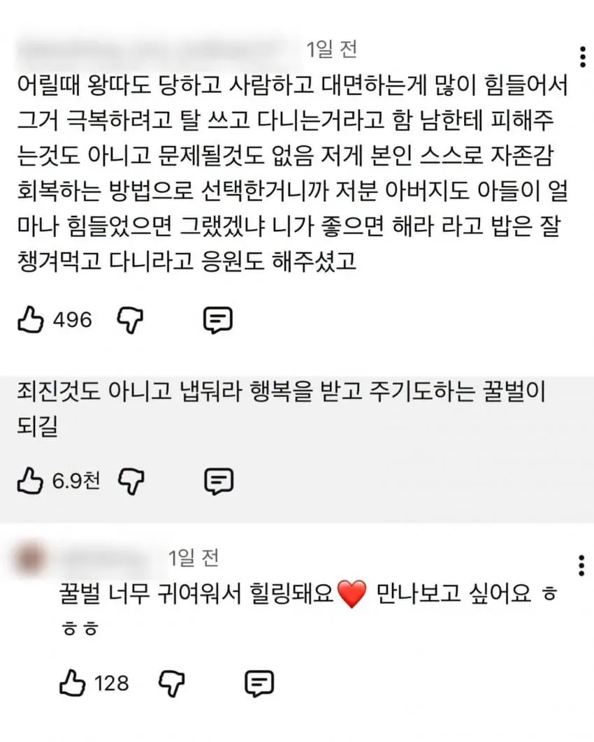 일산에서 9년째 목격된 꿀벌 탈을 쓴 사람의 사연을 소개하는 게시글.