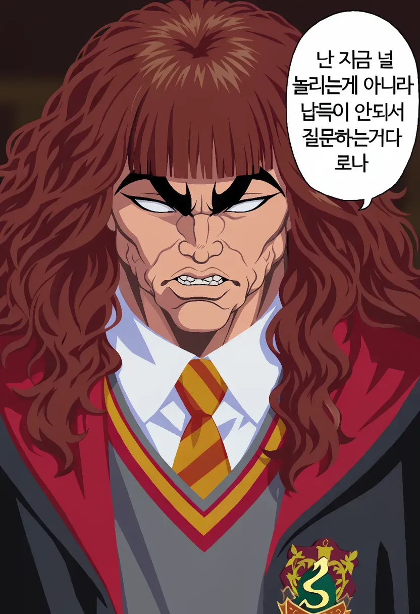 말포이에게 납득이 안 돼 질문하는 장면