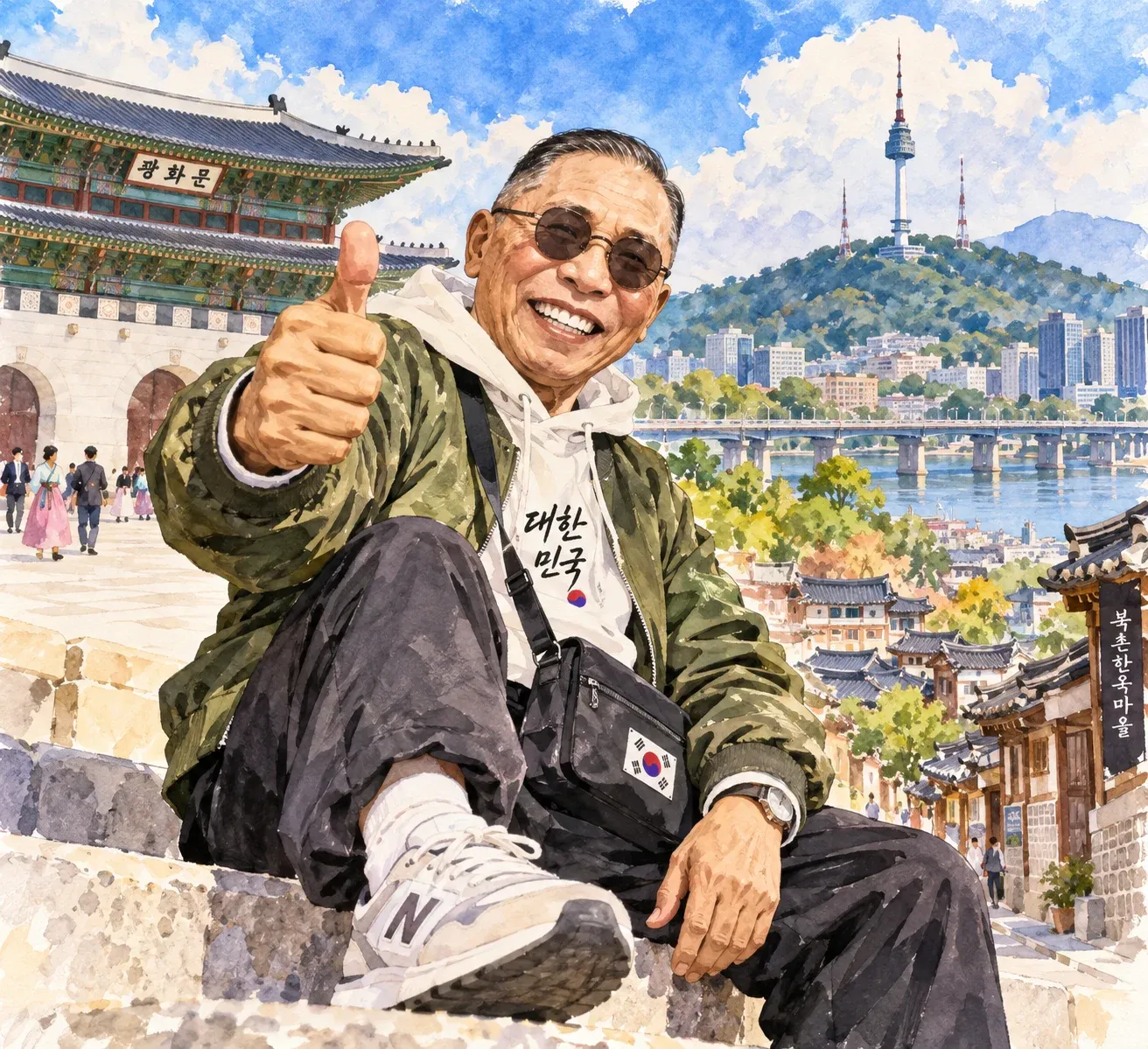 광화문과 북촌한옥마을이 보이는 서울 풍경