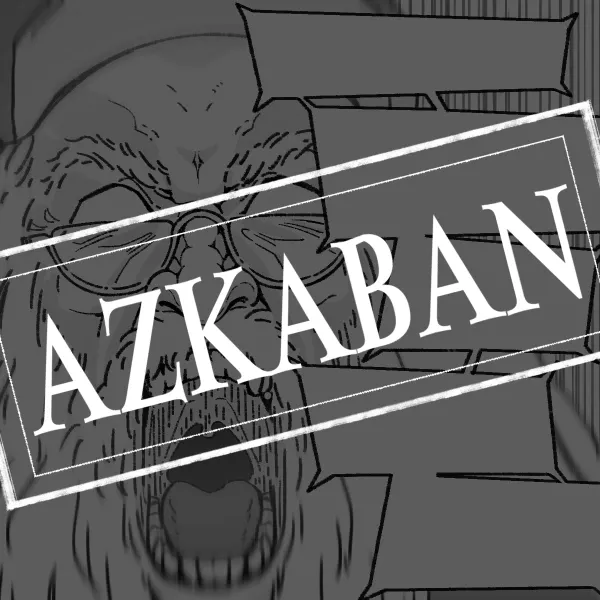 AZKABAN이 적힌 해리포터 만화 장면